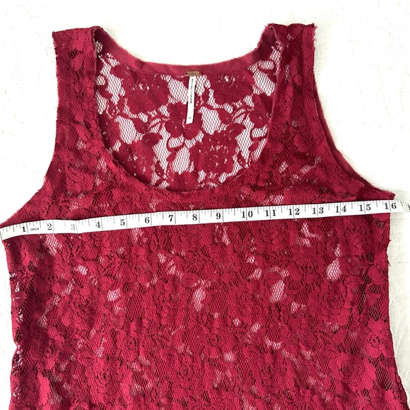 Free People Lace Slip Dress in Brown Red, Small - Picture 5 of 6